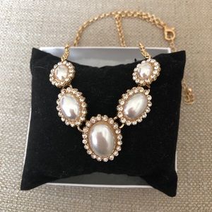 Gold Crystal and Pearl necklace